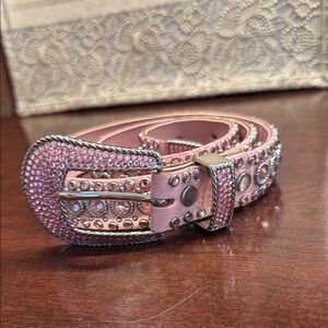 Pink Rhinestone Studded Belt Kippys